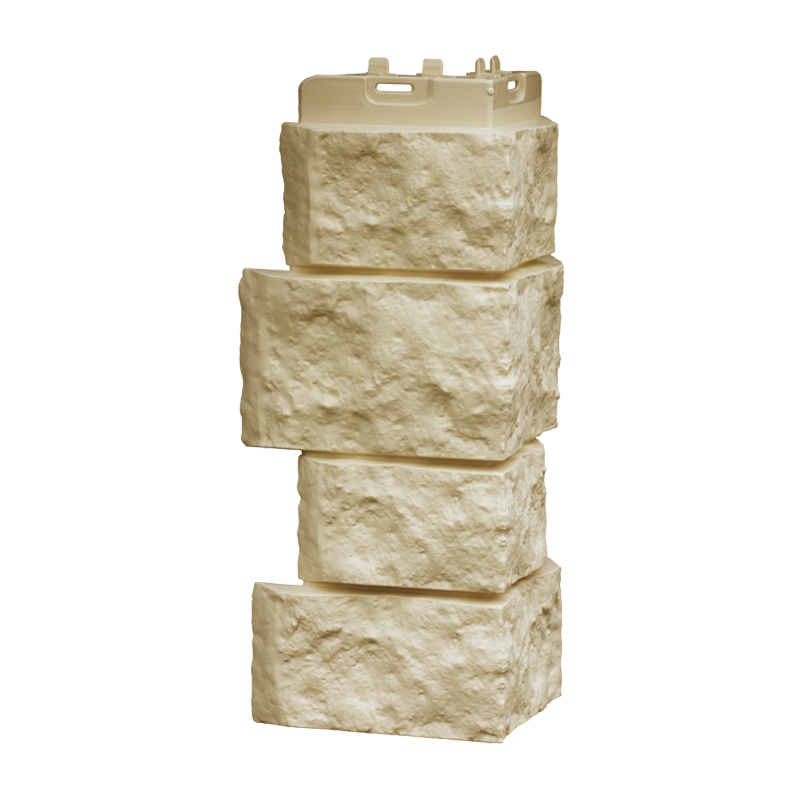 Внешний угол для фасадной панели Grand Line Classic Дикий камень Бежевый под камень со скидкой в Санкт-Петербурге 