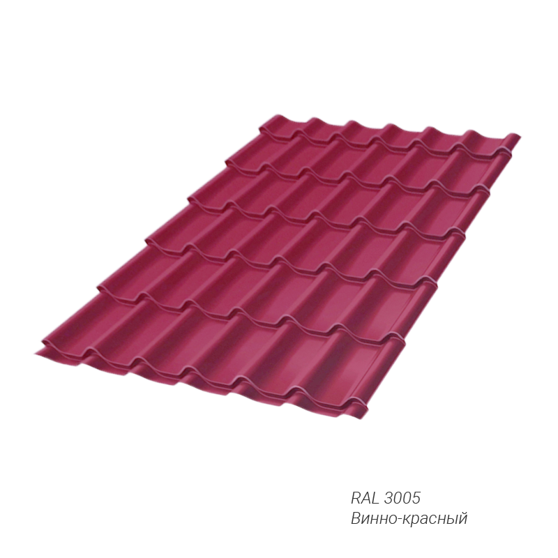Металлочерепица Grand Line Classic 0,5 мм покрытие Satin® RAL3005