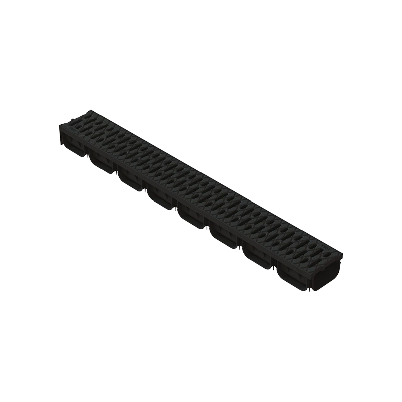 Канал (лоток) водоотводный ЛВ-10.14.07 S'park 2 DN100 пластиковый с решеткой 1000x125 мм H70 08818 Standartpark