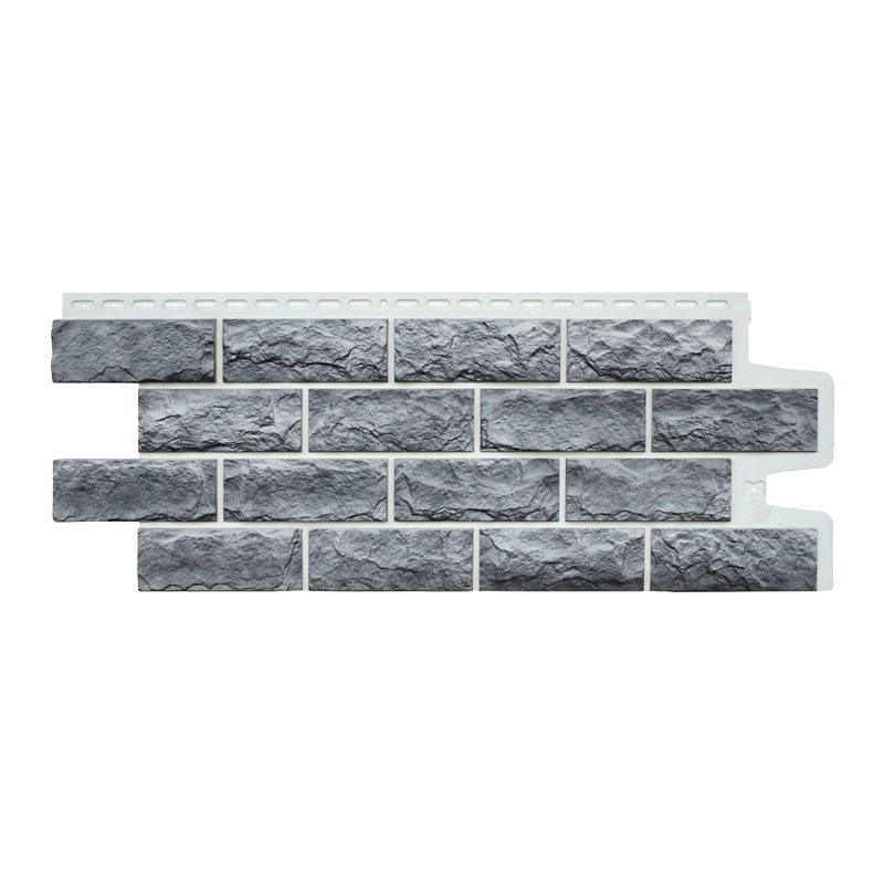 Фасадная панель Grand Line Design Plus Колотый камень Гранит шов белый под камень со скидкой в Санкт-Петербурге 